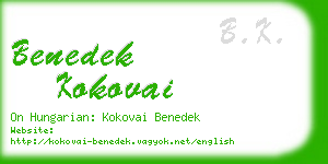 benedek kokovai business card